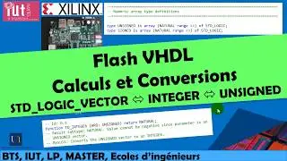 Flash VHDL : les conversions entre INTEGER, STD_LOGIC_VECTOR, SIGNED et UNSIGNED