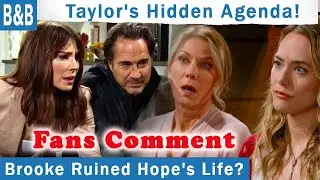 The Bold and The Beautiful Fans' Opinion: Thomas Ruined Everything, Not Taylor or Brooke.