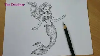 How to draw Princess Ariel / Mermaid drawing /  Pencil sketch drawing