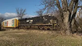 NS 7705 leads NS 19E (Kansas City, MO to East Point, GA)2:28 PM at Princeton, IN⁠@Indiana-Railfanner