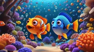 Seven Funny Fish Blow Bubble Rings | Animal Song for Kids | Nursery Rhymes and Learning Songs