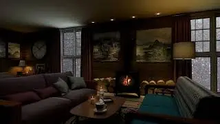 Winter Ambience ❄️🔥 Pure Relaxation with Cozy fireplace Sounds