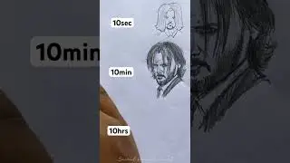 John wick drawing 10sec to 10hrs #johnwick #shorts #art #viralshort #drawing