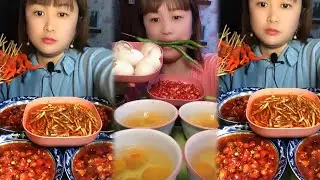 Crispy Giant Shrimp Cutlets | Garlic chili eating show | spicy hot pot with alots off chili 🌶️🔥🥵