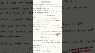 Imp questions for btech sem 1 physics chapter 1 thermodynamics