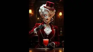 When elegance meets chaos, even a cocktail gets scared. #GothGlam #DarkHumor #HalloweenMood