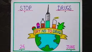 International Day Against Drug Abuse Drawing / Lahari Virudha Poster / Anti Drugs Poster Drawing