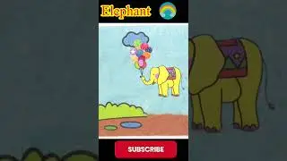#shorts Sand Painting Yellow Elephant Playing With Balloons | P 2 | Rainbow YTV | #shorts | #s08 |