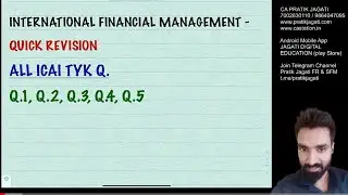 International Financial Management - All 5 TYK Q. Solved  | SFM CA Final