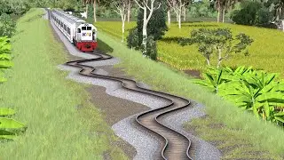 Kereta Api Gila Berjalan Di Rel Oleng