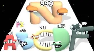 ALPHABET LORE EVOLUTION RUNNER - Level Up Alphabet Max Level Gameplay (Merge Alphabet Lord Run)
