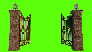 Gate opens Free Green Screen || open the door {No copyright}