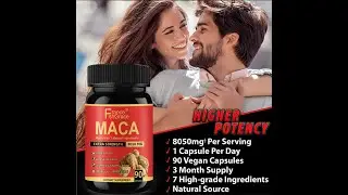 Organic Maca Root with Black + Red + Yellow Peruvian Maca Root Extract Supplement for Men and Women