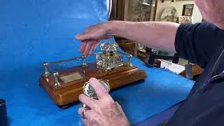 Victorian Oak Gallery Ink Stand.