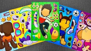 [🎀Paper diy🎀] Dress Up Chase, Marshall & Everest 🐾 PAW Patrol Sticker Book | DIY ASMR Paper