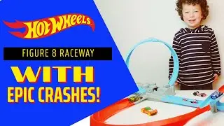 Hot Wheels Figure 8 Raceway with slo-mo stacks & crashes