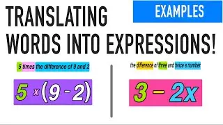 Practice Problems: Convert Words to Algebraic Expressions