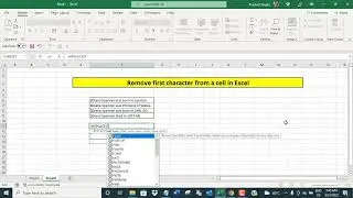 Remove first character from the cell in Excel