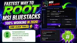FASTEST WAY TO ROOT MSI BLUESTACKS  100% WORKING IN 2026! (ONE-CLICK TOOL!)⚡😈