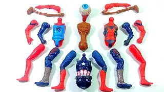 ASSEMBLE SUPERHERO TOYS.. SIREN HEAD vs SPIDER HODHI vs RED SPIDERMAN vs CAPTAIN AMERICA.. 