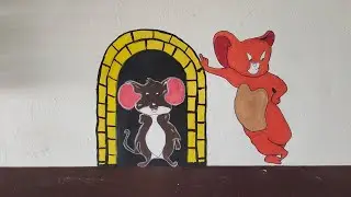 Tom and Jerry wall art / simple wall art / wall painting ideas