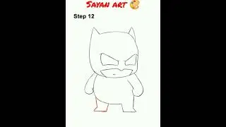 how to draw Batman 🦇#easy#art#drawing#sayan art#shorts#youtubers#colourful#step-by-step#batman