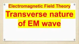 transverse nature of EM wave (Electromagnetic Field Theory)