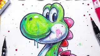 Drawing Drip effect like a pro .[tutorial] Yoshi from Ninetendo Switch