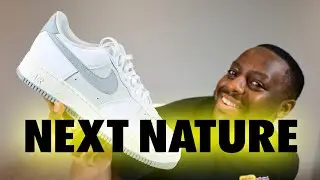 Обзор кроссовок Air Force 1 Next Nature Light Smoke Grey On Foot от Sustainable Schopes 032 FZ4620 100