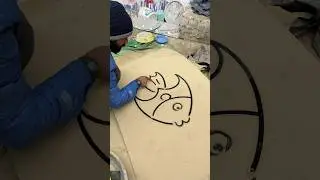 Making Fish On Sand Best Drawing #art #drawing #shorts