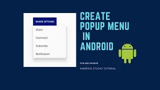 Popup Menu |  Android studio Tutorial | Android tutorial | Coding Coding