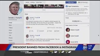 Trump banned from Facebook and Instagram