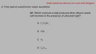 4 1 7 Free radical substitution exam questions video