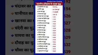 GK History Questions | इतिहास के प्रमुख युद्ध एवं तिथि | most important GK | GK everyday current