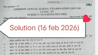 class 9 maths paper solution 2026 / morning shift/ maths answer key class 9 /annual exam 2025-26
