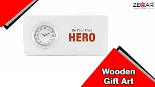 WOODEN MEMENTO || ANALAGOUE CLOCK || CUSTOM 4 COLOR BRANDING || ZEGAR || ZEDGIFT || 595