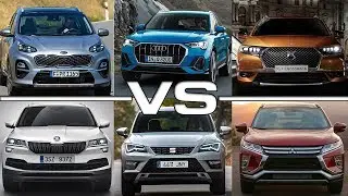 Kia Sportage vs Audi Q3 vs DS7 Crossback vs Skoda Karoq vs Seat Ateca vs Mitsubishi Eclipse Cross