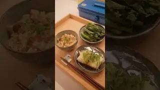 steamed fish w/ ginger scallion. with shiitake leek Chinese sausage rice and gai lan #easyrecipe