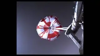 Perseverance&rsquo;s Descent & Touchdown on Mars: Parachute Up-View Camera 2 POV (Official NASA Clip)