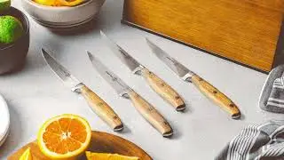 Schmidt Brothers Cutlery Forged Acacia 4 pc Steak Knife Set