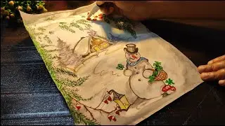 Snow Painting || Winter Art🎄☃️❄️