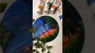 Reverse Painting on Glass | Simple Acrylic Painting #ytshorts #paintingtutorial #artandcraft