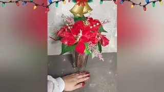 Рождественские цветочные композиции для центра стола 🎅☃️&hearts;️ #рождество #сделайсам #рукоделие