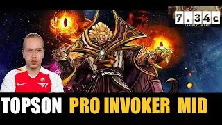 TOPSON- PLAYING Invoker  MIDLANE 7.34C - DOTA 2 HIGHEST MMR MATCH #dota2  #dota2gameplay