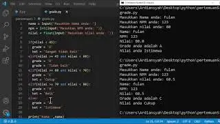 Belajar Python - Part 8 Perbandingan menggunakan IF