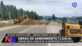 Ruta cortada frente a acceso a Invap