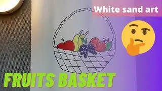 Sand art for kids| fruits basket | white sand art | vikra craft | simple craft