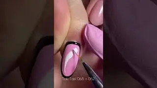 Дизайн с розовым, белым и черным гель-лаком TM Toki-Toki