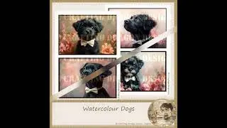 Watercolour Dog Scrapbook, Junk Journal & Card Making Journal Cards