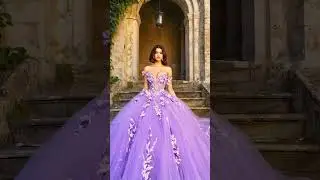 Enchanted in Lavender | Fairytale Lilac Ball Gown with Floral Embellishments | Princess Couture Gown